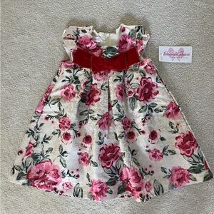 Bonnie jean, red pink, toddler dress, 3T